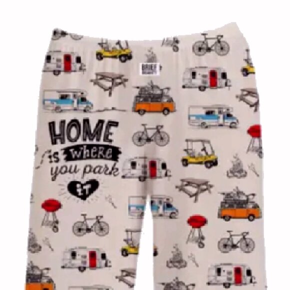 Brief Insanity RV Home Is Where You Park It Lounge Pants Pajama NEW Fast Ship - Picture 2 of 4